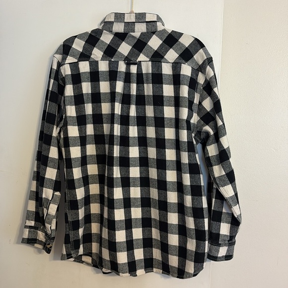Eddie Bauer Workwear Men’s Black and White Flannel Button Down Shirt. Size L - Picture 4 of 6